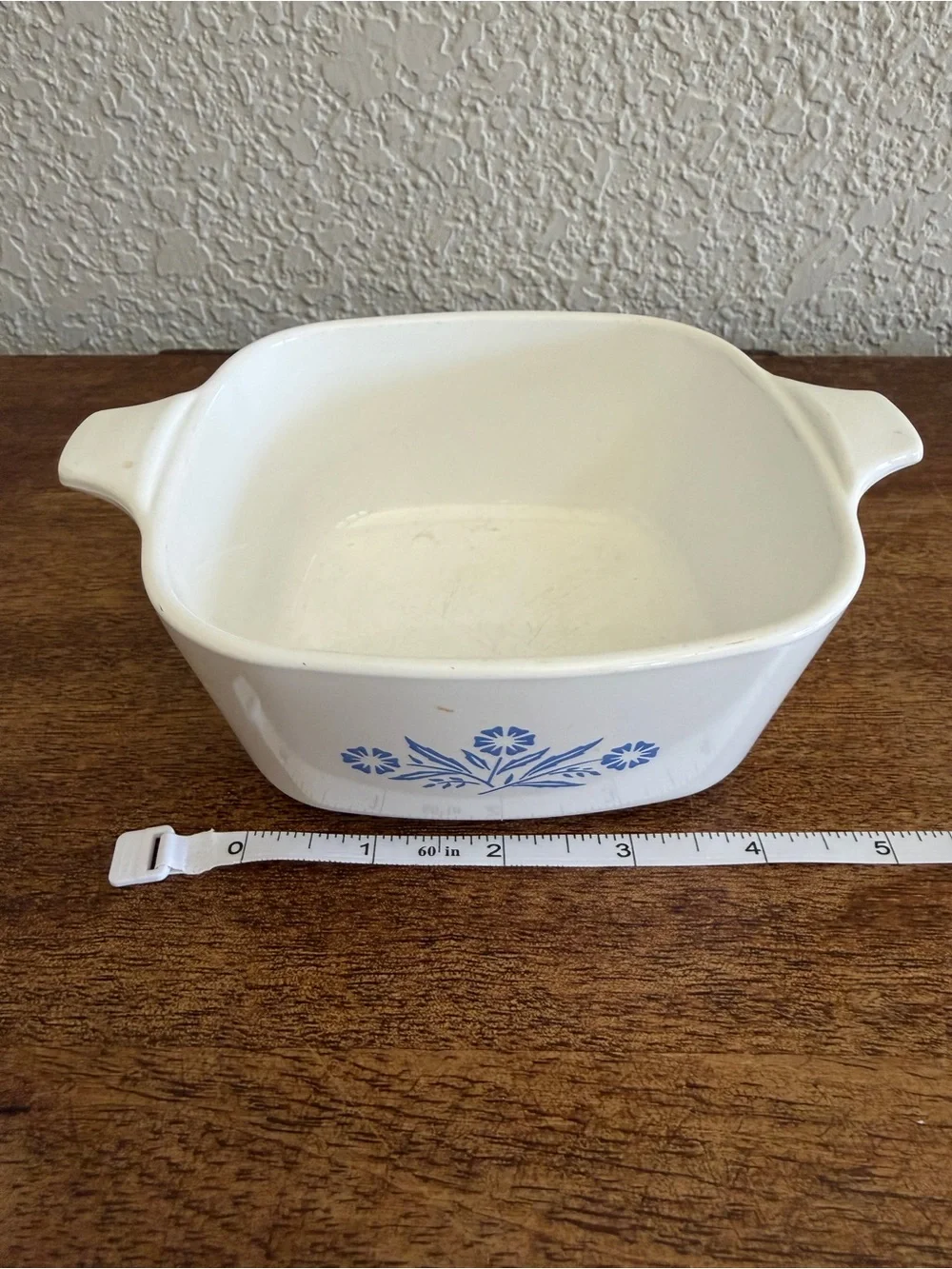 Vintage Corning Ware Lot Of 2 Square Dishes Blue Cornflower P-1 3/4B, P-43B Lid